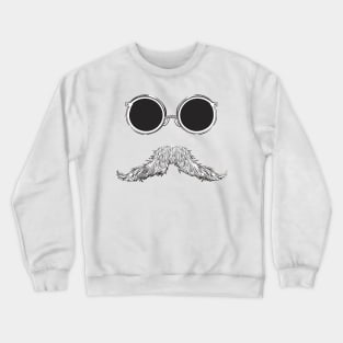 Cool moustache with glasses Crewneck Sweatshirt